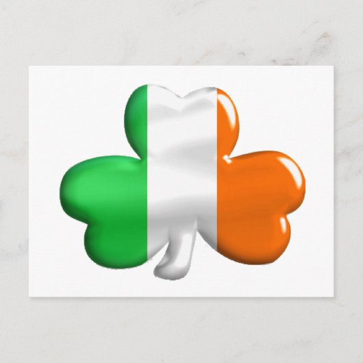 Irish Flag Clover Postkarte (Vorderseite)