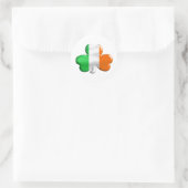 Irish Flag Clover Runder Aufkleber (Tasche)