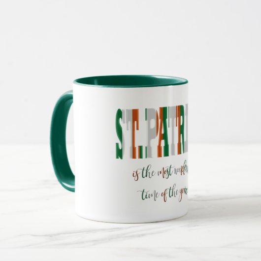 Irish Flag Colors in Text St. Patrick Tasse (Vorderseite Links)