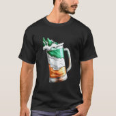 Irish Flag Coloured Glass Of Beer On St Patricks D T-Shirt (Vorderseite)