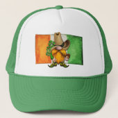 Irish Flag Cowboy Gnome Lucky Truckerkappe (Vorderseite)