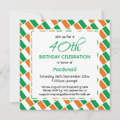 IRISH FLAG Custom Birthday Celebration Einladung (Vorderseite)