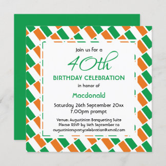 IRISH FLAG Custom Birthday Celebration Einladung