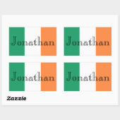 Irish Flag Customizable Name stkcn Rechteckiger Aufkleber (Blatt)