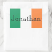 Irish Flag Customizable Name stkcn Rechteckiger Aufkleber (Tasche)