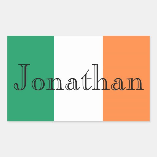 Irish Flag Customizable Name stkcn Rechteckiger Aufkleber (Vorderseite)