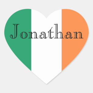 Irish Flag Customizable Name stkcnt Herz-Aufkleber