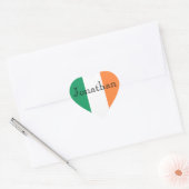 Irish Flag Customizable Name stkcnt Herz-Aufkleber (Umschlag)