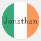 Irish Flag Customizable Name stkcnt Runder Aufkleber (Vorderseite)