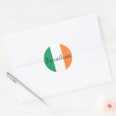 Irish Flag Customizable Name stkcnt Runder Aufkleber (Umschlag)