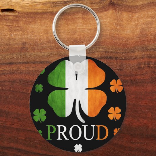 Irish flag four leaf clover schlüsselanhänger (Vorderseite)
