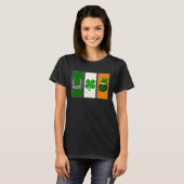 Irish Flag Green White Orange Horseshoe Leprechaun T-Shirt (Vorne ganz)