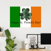 Irish Flag - Happy St. Patrick's Day Print Poster (Heimbüro)