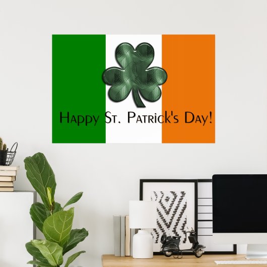 Irish Flag - Happy St. Patrick's Day Print Poster (Heimbüro)