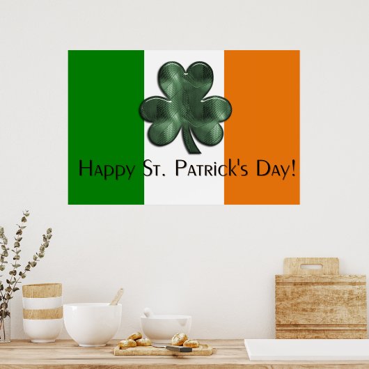 Irish Flag - Happy St. Patrick's Day Print Poster (Küche)