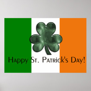 Irish Flag - Happy St. Patrick's Day Print Poster