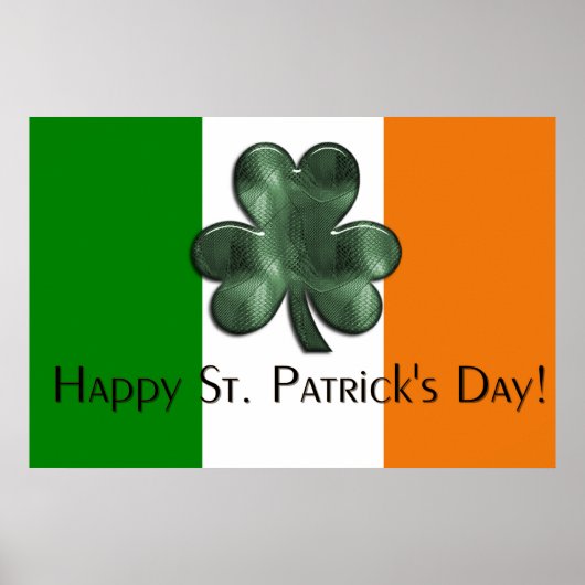 Irish Flag - Happy St. Patrick's Day Print Poster (Vorne)