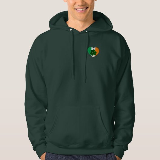 Irish Flag Heart Kleeblatt Clover St Patrick Hoodie (Vorderseite)