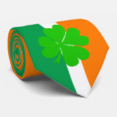 Irish Flag & Ireland Cloud travel, business /sport Krawatte (Gerollt)