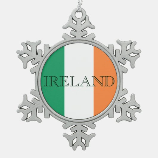 Irish Flag Ireland Orncum Schneeflocken Zinn-Ornament (Vorderseite)