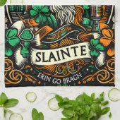 Irish Flag Ireland St. Patricks Day Slainte Geschirrtuch (Gefaltet)