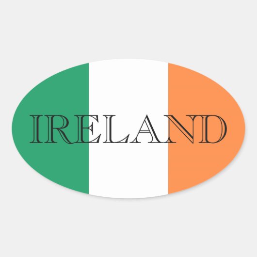 Irish Flag Ireland stkcn Ovaler Aufkleber (Vorderseite)