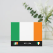 Irish Flag & Irish country travel / Irland Postkarte (Stehend Vorderseite)