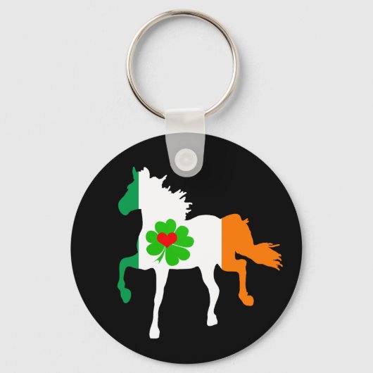Irish Flag, Irish Horrun, Kleeblatt /Irland Schlüsselanhänger (Vorderseite)