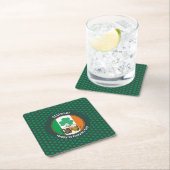 Irish Flag Kleeblatt Beers St Patricks Day Rechteckiger Pappuntersetzer (Vor Ort)