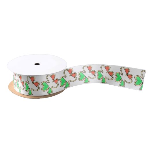 Irish Flag Kleeblatt Cookie Satinband (Spule)