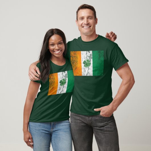 Irish Flag Kleeblatt (Distressed) T-Shirt (Unisex)