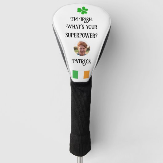 Irish Flag & Kleeblatt Foto Golf Head Cover Golf Headcover (Vorderseite)