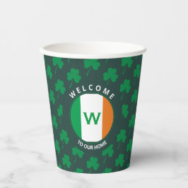 Irish Flag Kleeblatt für die Bezeichnung Monogram Pappbecher