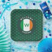 Irish Flag Kleeblatt für die Bezeichnung Monogram Pappteller (Party)