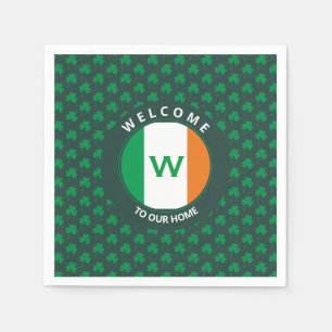 Irish Flag Kleeblatt für die Bezeichnung Monogram Serviette