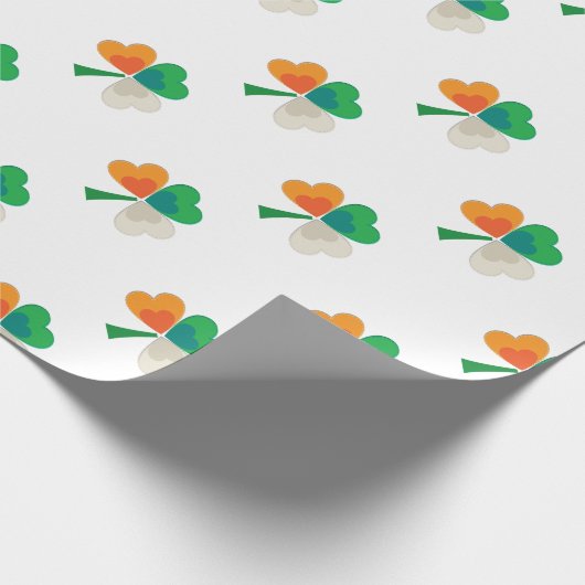 Irish Flag Kleeblatt Geschenkpapier (Ecke)