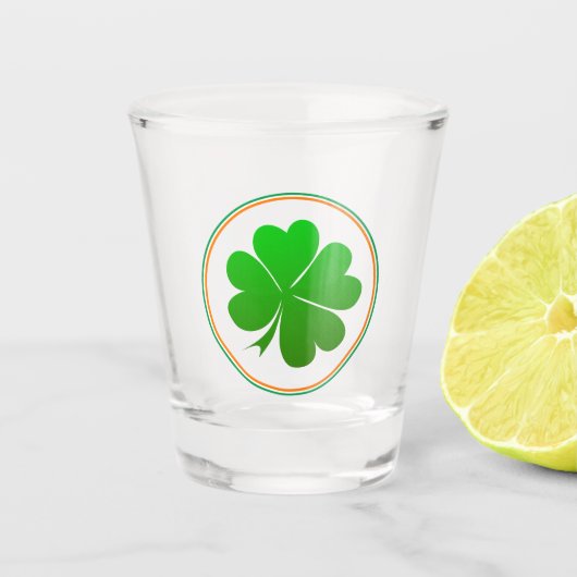 Irish Flag, Kleeblatt, Ireland Party, St Patrick Schnapsglas (Vorderseite)