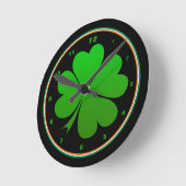Irish Flag, Kleeblatt, Ireland Zuhause, St Patrick Runde Wanduhr (Winkel)