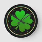 Irish Flag, Kleeblatt, Ireland Zuhause, St Patrick Runde Wanduhr (Vorderseite)