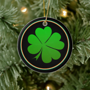 Irish Flag, Kleeblatt, Irland Weihnachtslecken Keramik Ornament