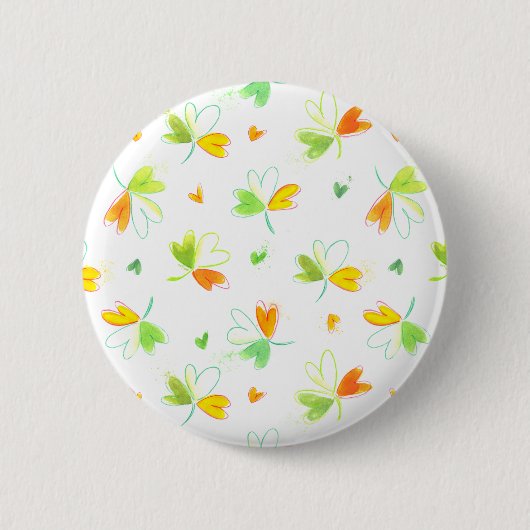 Irish Flag Kleeblatt Pattern Button (Vorderseite)