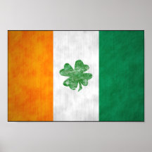 Irish Flag Kleeblatt Poster