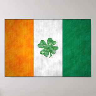 Irish Flag Kleeblatt Poster