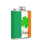 Irish Flag & Kleeblatt, Reisen Irland / Sportfans Flachmann (Rechts)