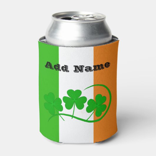 Irish Flag Kleeblatt St Patricks Beer Cooler Dosenkühler (Kanne Vorderseite)