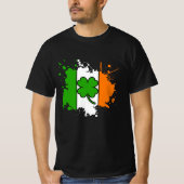 Irish Flag Kleeblatt St Patricks Day Black Graphic T-Shirt (Vorderseite)