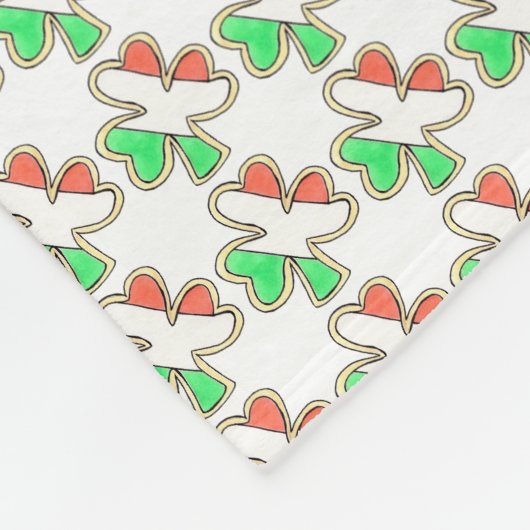 Irish Flag Kleeblatt St. Patrick's Day Clovers Fleecedecke (Ecke)