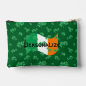 Irish Flag Kleeblatts Celtic Schriftart Personalis Zubehörtasche (Rückseite)