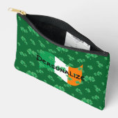 Irish Flag Kleeblatts Celtic Schriftart Personalis Zubehörtasche (Offen)