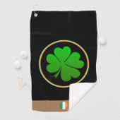 Irish Flag, Lucky Clover Monogramm, Golfing Irland Golfhandtuch (Insitu)